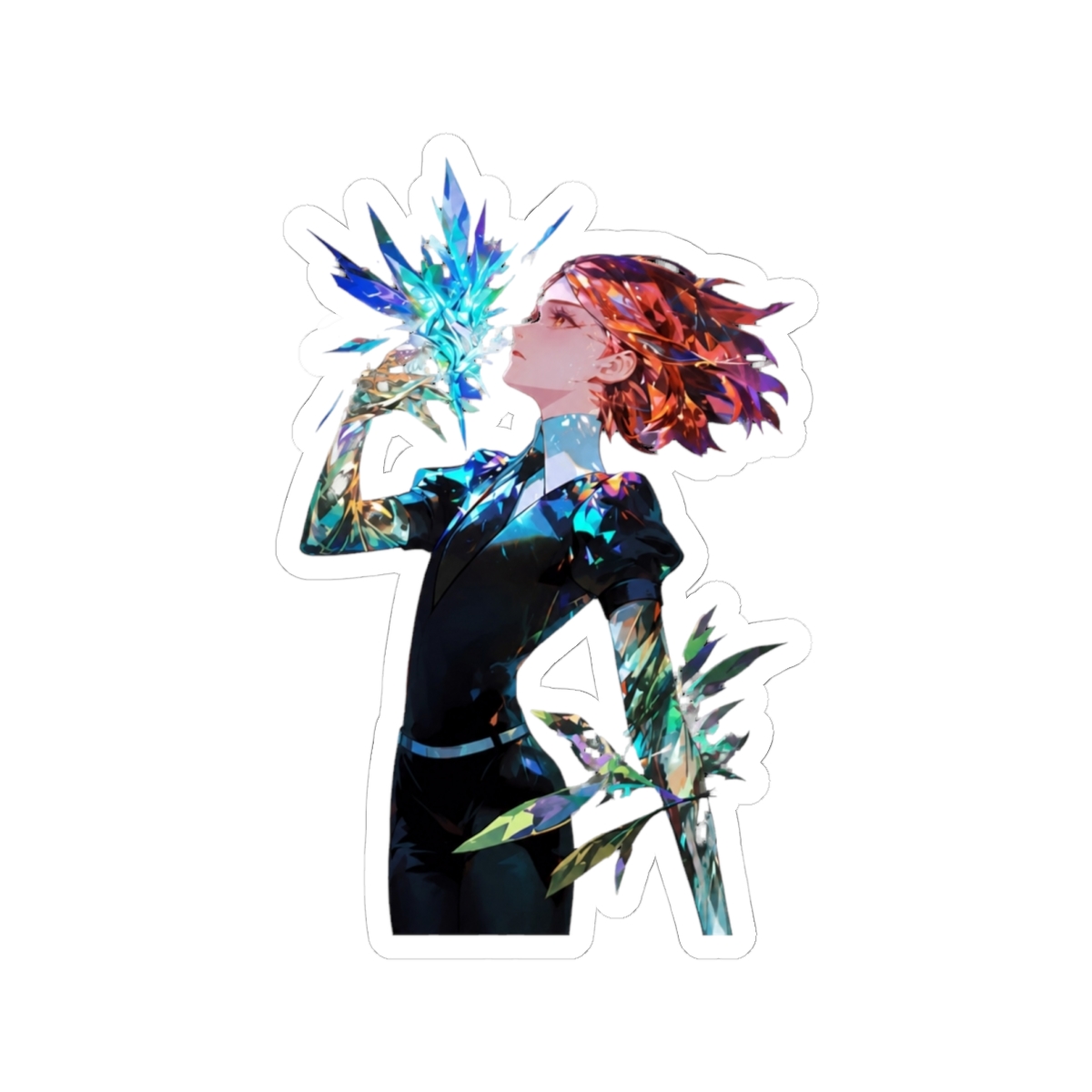 Rutile Land Lustrous Anime Girl Shattered Crystals Emerald Blue Magic | Land of the Lustrous